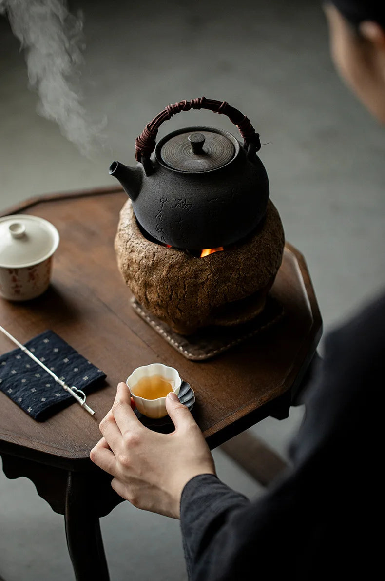 Wood Fired teapot with charcoal stove
