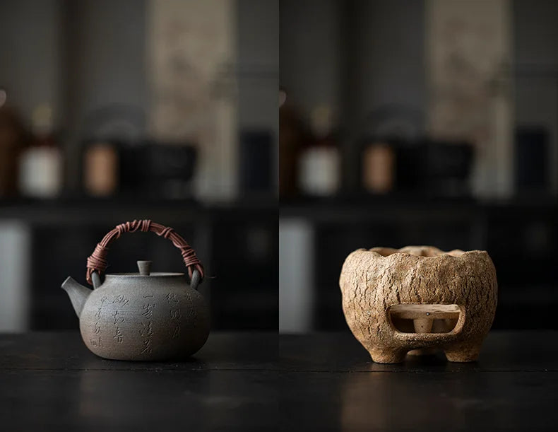 Wood Fired teapot with charcoal stove